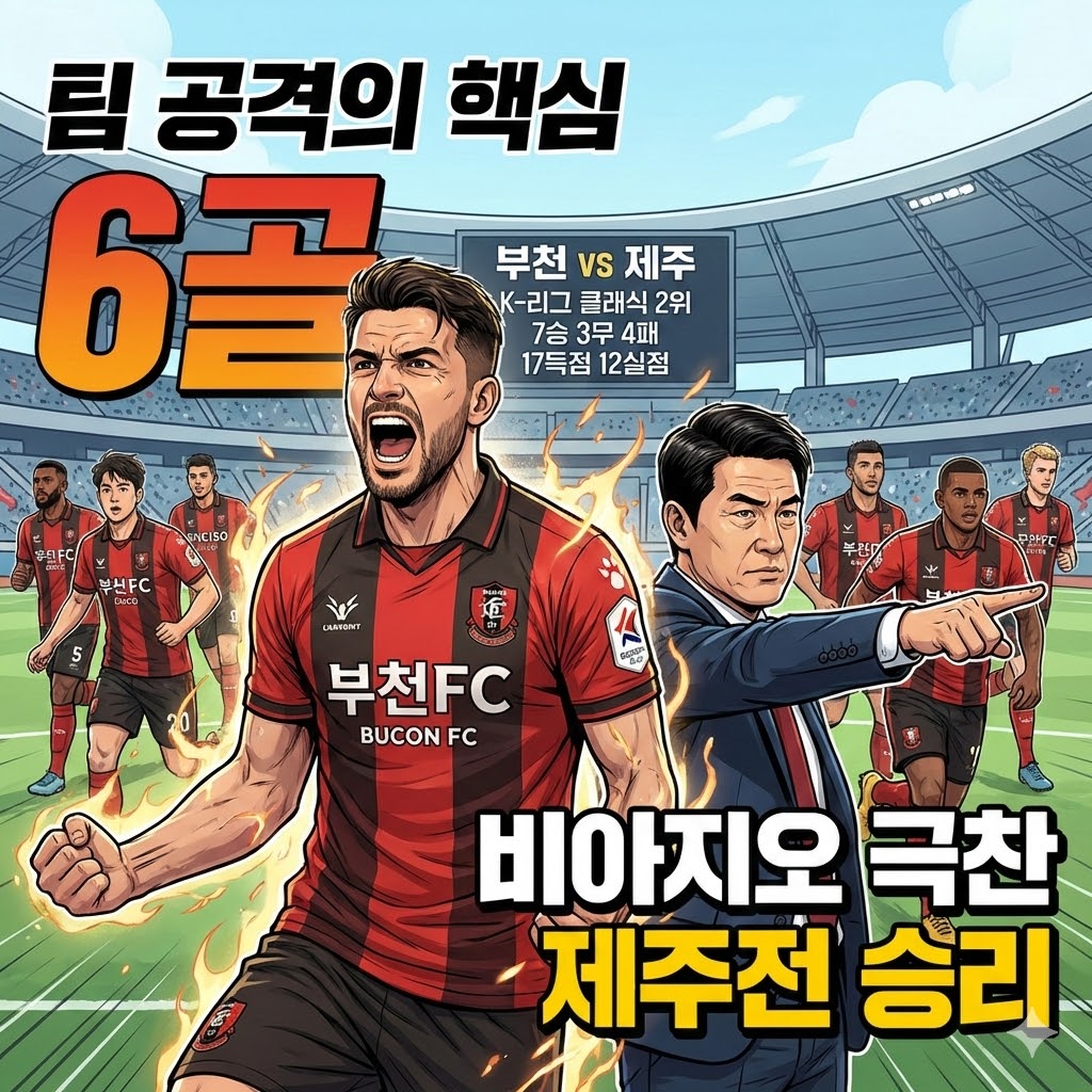 부천 감독 [비아지오 없이는 안 돼!] 제주전 필승 다